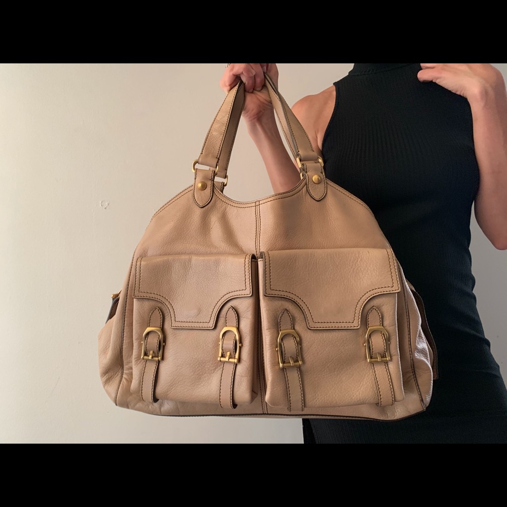 Large working leather bag by ESCADA